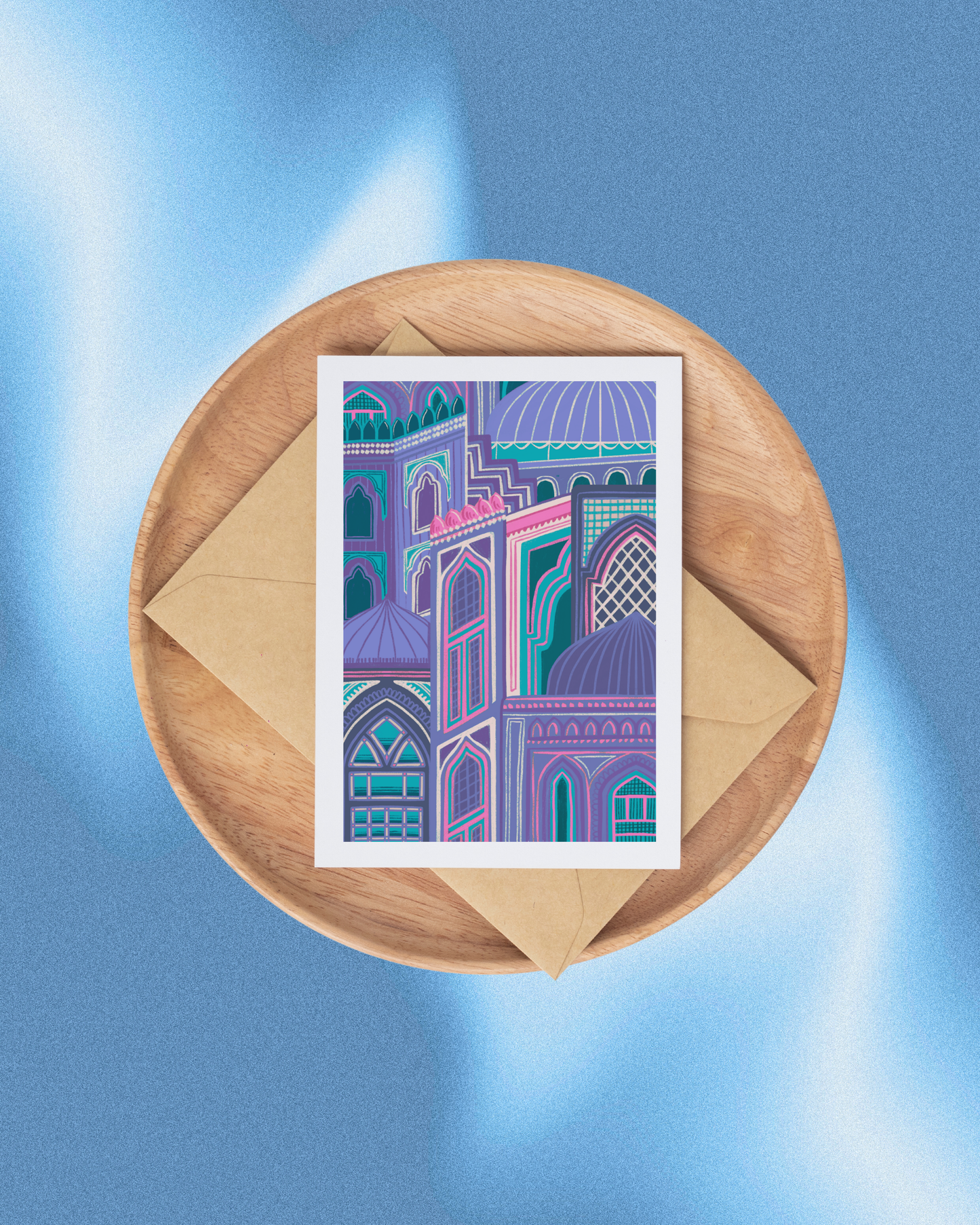 Masjid Collage A6 Greeting Card + Envelope