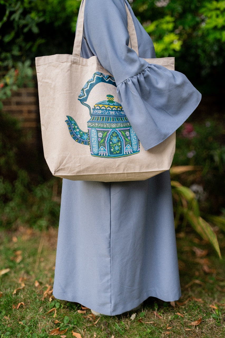 'Bengal Brew' Teapot - Large Tote Bag