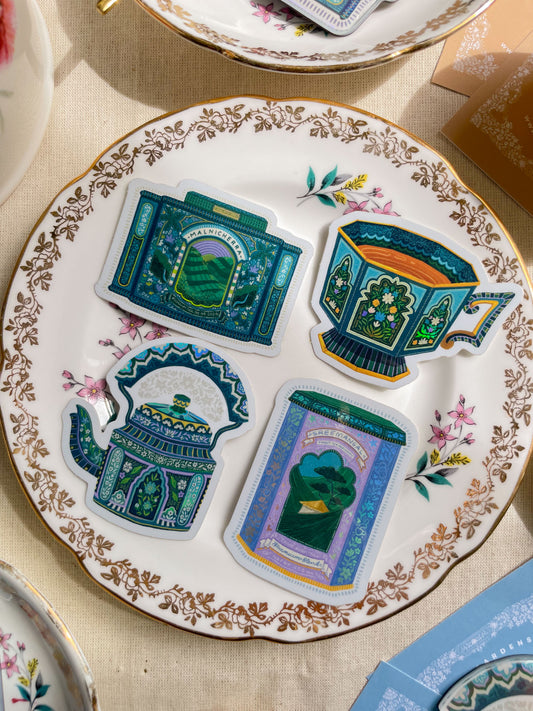 Vinyl Sticker Pack of 4 | Tea Gardens