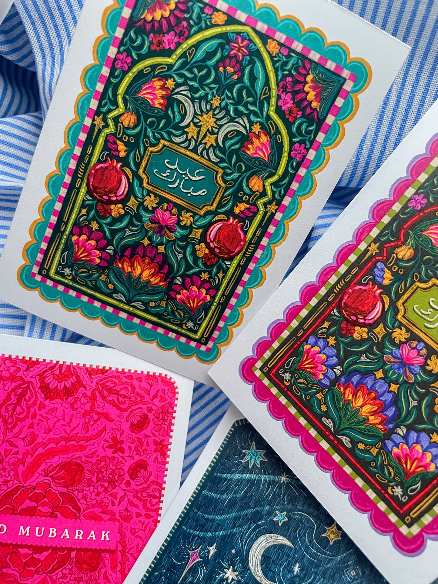 Eid Mubarak 'Paradise' (Green) A6 Greeting Card + Envelope