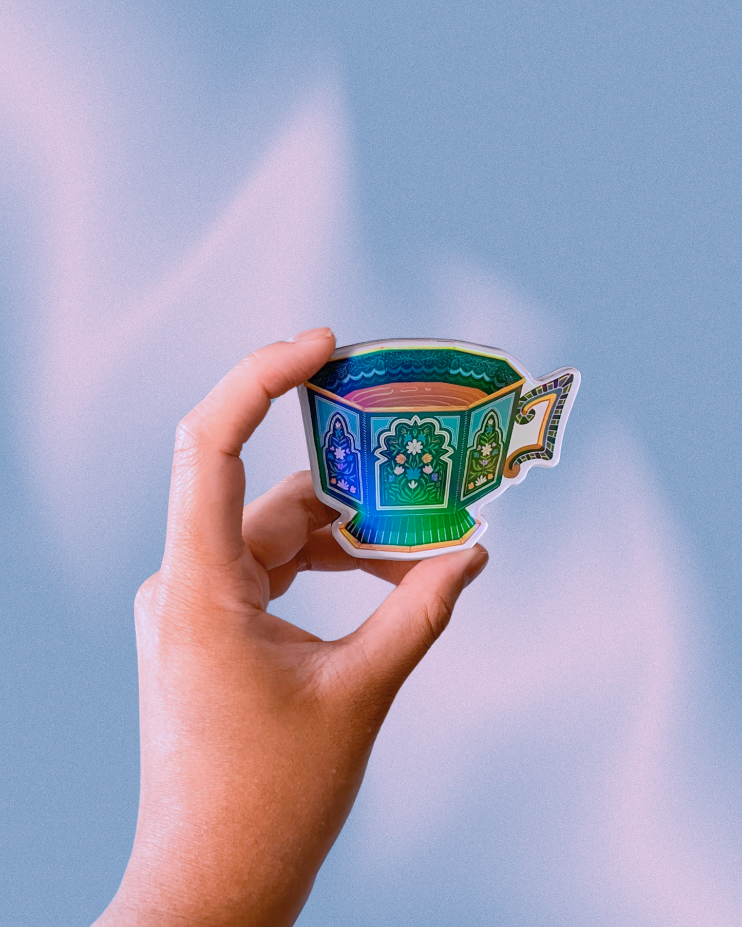 Sylhet Sips Teacup - Large Holo Fridge Magnet