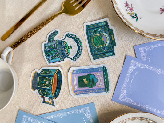 Vinyl Sticker Pack of 4 | Tea Gardens
