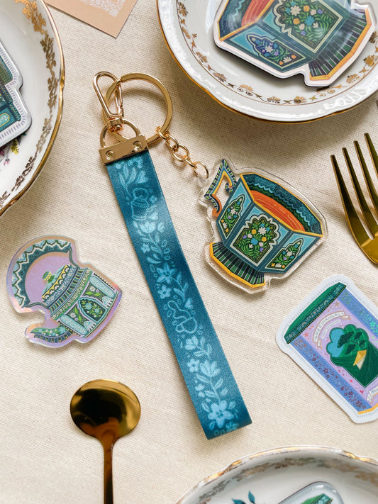 'Sylhet Sips' Keychain + Teacup Charm