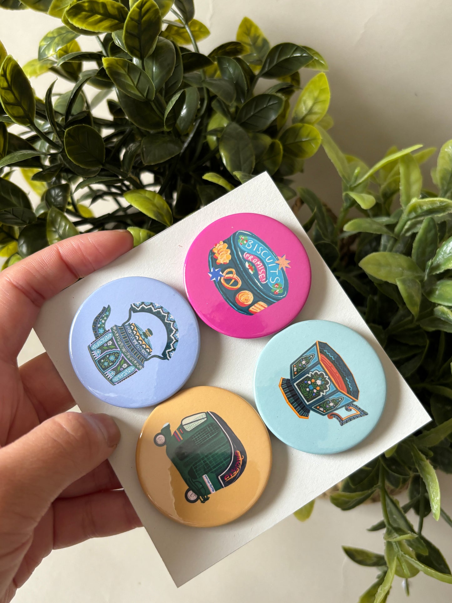 'Tea Time Snacks' - Fridge Magnets | Set of 4