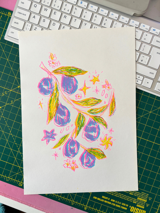 Limited Edition - 'Olive Grove' - A4 Riso Print